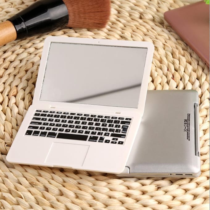 Mini miroir de poche pour ordinateur portable, miroir en verre pour ordinateur portable black