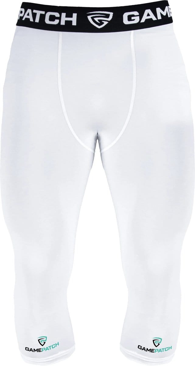 GAMEPATCH | 3/4 Compression tights | Wit | Maat M | Basketball | Handball | Urban Sports