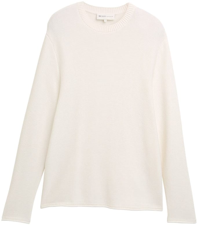 Tom Tailor Denim - Gebreide trui met relaxte pasvorm - Maat M - Gardenia White