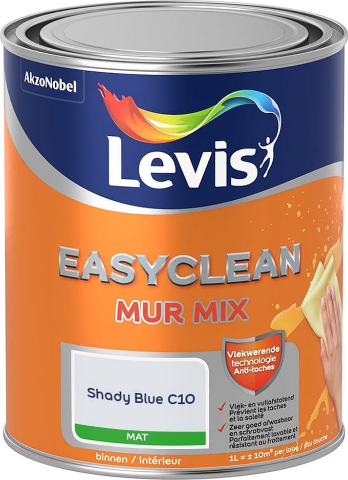 Levis - Easyclean Mur Mat Mix - Shady Blue C10 - Mengverf - 1 L