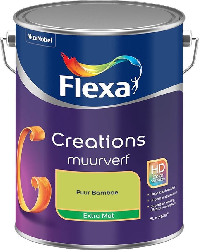 Flexa - Creations Muurverf Extra Mat - Puur Bamboe - Mengverf - 5 L