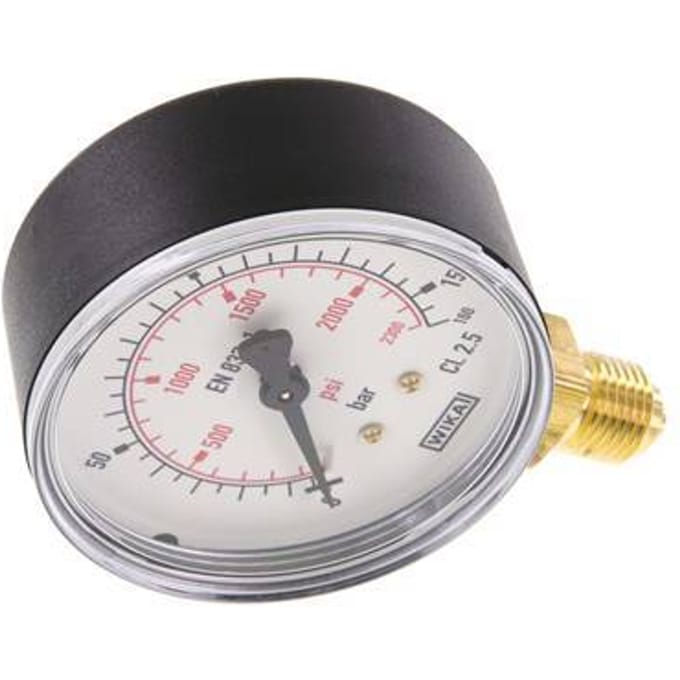 0..160 Bar Manometer Onderaansluiting Kunststof/Messing 63 mm Klasse 2.5