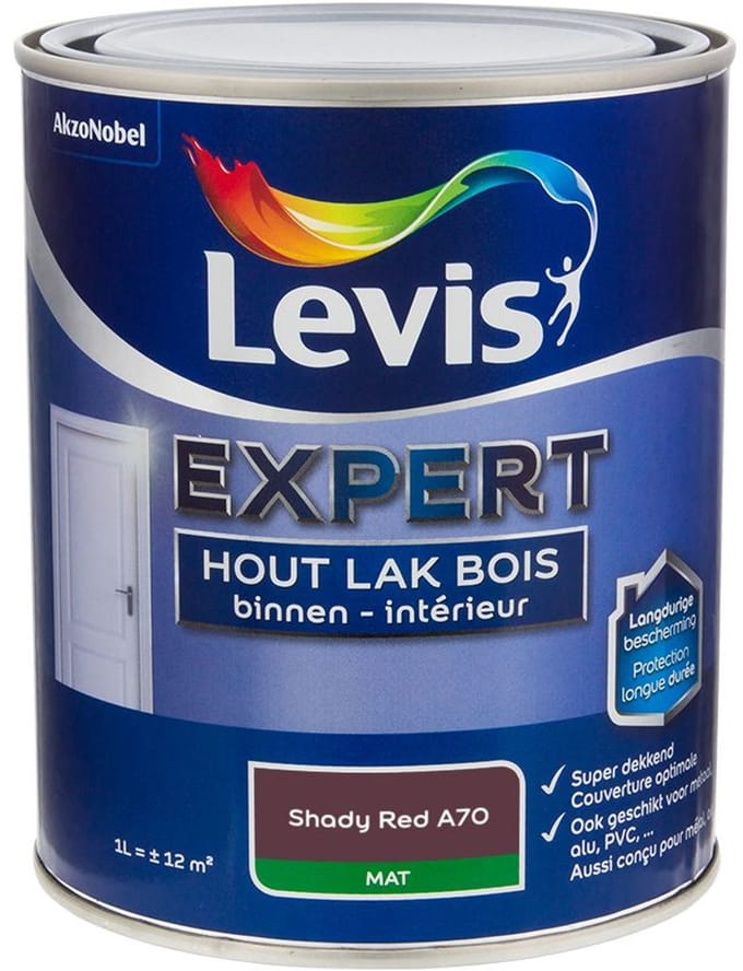 Levis - Expert Hout Lak Binnen Mat Mix - Shady Red A70 - Mengverf - 1 L