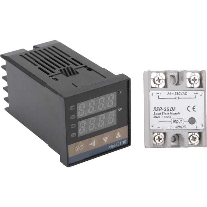 Kit Thermostat PID Numérique Étanche Haute Précision Réponse Rapide Professionnel REX C100 Contrôleur de Température pour Ferme Type 1 gray