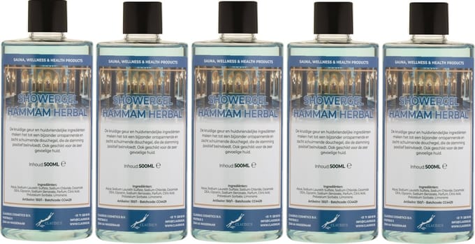 Douchegel Hammam Herbal 500 ml - set van 5 stuks - Showergel