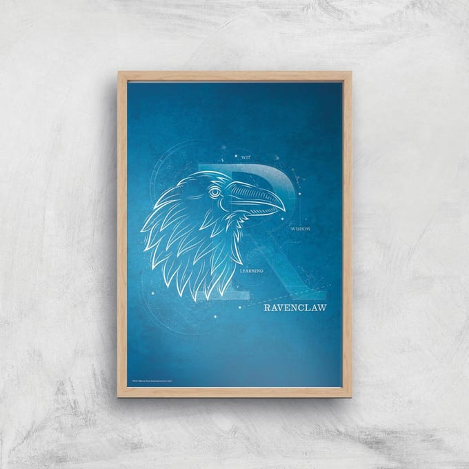 Harry Potter Ravenclaw Giclee Art Print - A4 - Wooden Frame