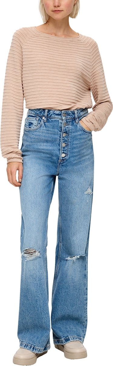 Q/S designed by - Pull - Maat M - Vrouwen - Bruin - polyester