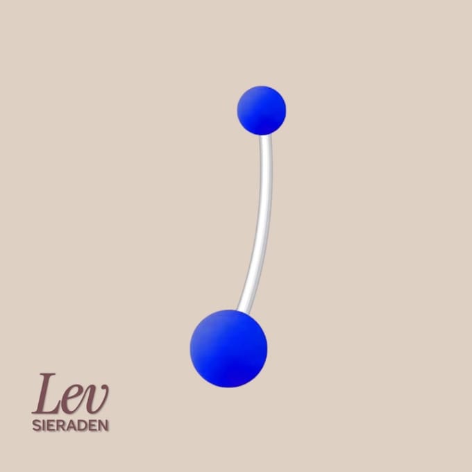 Lev Sieraden - 1.6x38mm Zwangerschapspiercing - Classic Dark blue - UV acryl piercing - PTFE/Bioplast/Bioflex