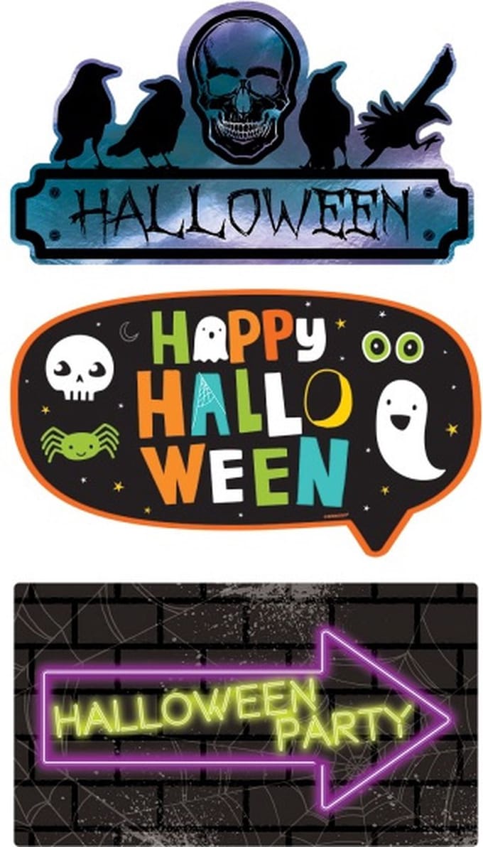 Amscan Uithangbordje Halloween Party 40 X 25 Cm Paars