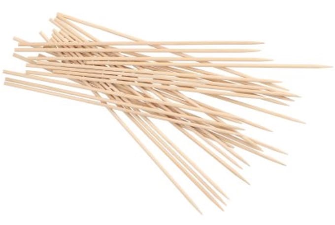 20x 50 Sjasliekstokjes hout pure Ø 3 mm · 20 cm