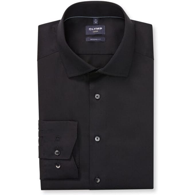 OLYMP Luxor Overhemd, Modern Fit, Global Kent, Zwart