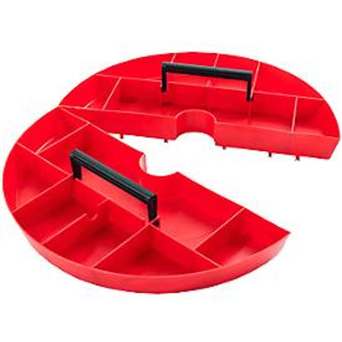 Opbergbak Toolbox, kunststof, 2-delig, rood, Ø 420 x H 50 mm