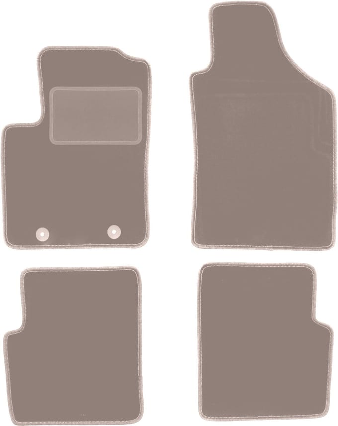 Beige veloursmatten voor: Fiat 500 cabrio, hatchback (2007-2013)