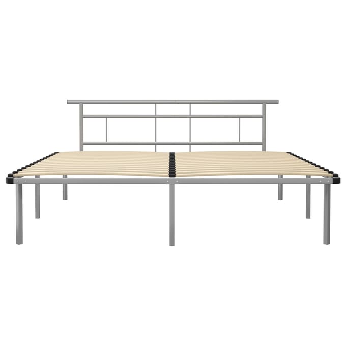 vidaXL - Bedframe - metaal - grijs - 200x200 - cm