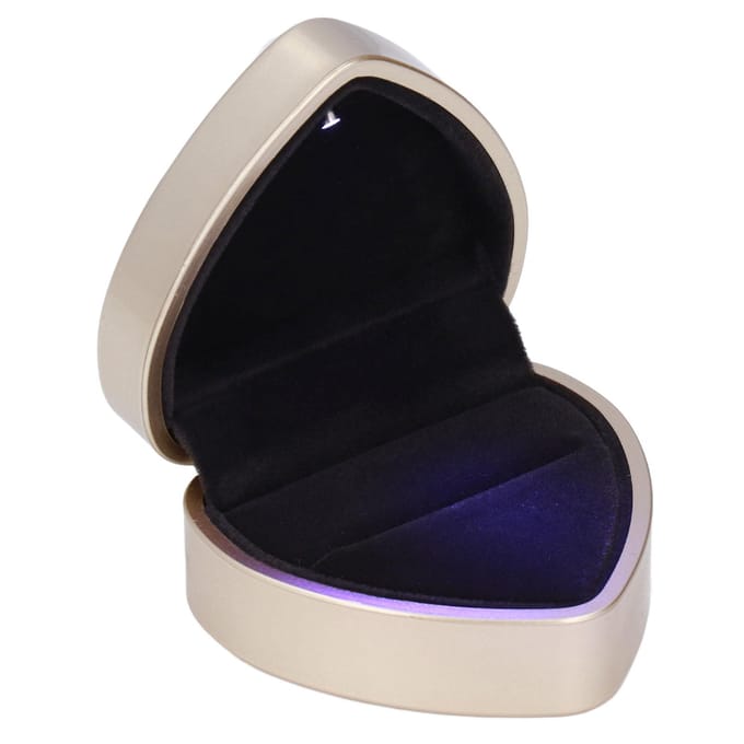 LED Ringen Doos Luxueus Elegant Mat Behandeld Zacht Velours Goede Textuur Sieraden Geschenkdoos voor white