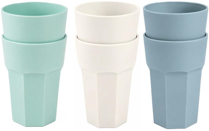 Plasticforte onbreekbare drinkglazen - 6x stuks - kunststof/plastic - mix van 3 kleuren - 520 ml - 13 cm