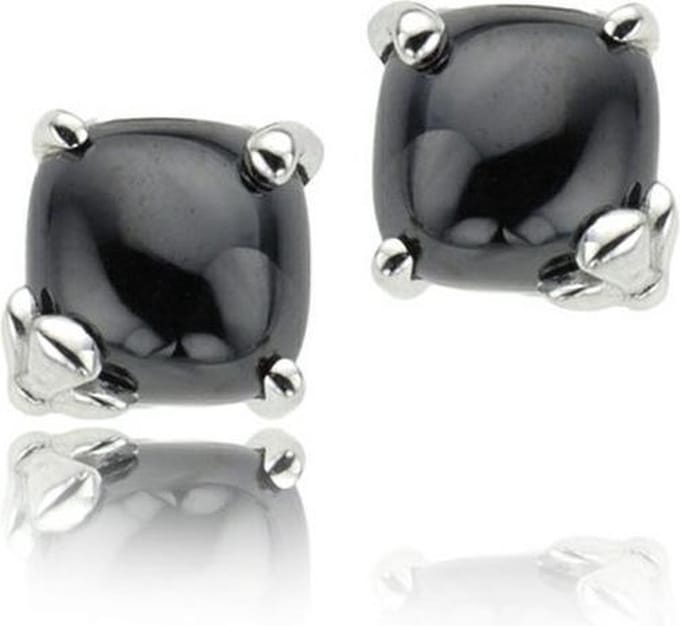 Orphelia Oorbel Black Cabuchon Zirconium Sterling Zilver 925