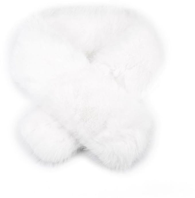 Faux fur sjaal- wit