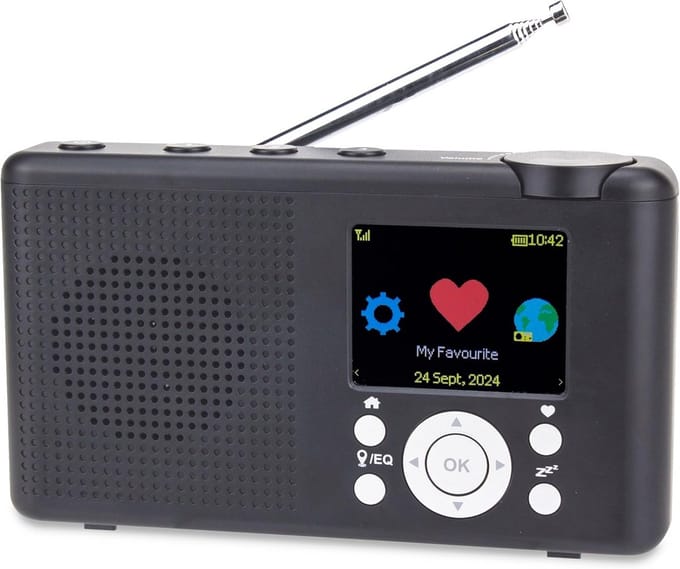 Draagbare Internet DAB+/FM Radio met Kleuren Display en Batterij