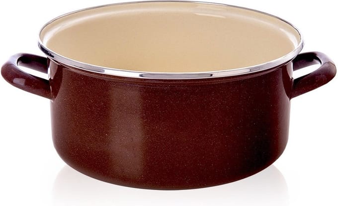 Kookpan Geëmailleerde BROWN 26 cm, 5 l - Kookpot - Soeppan