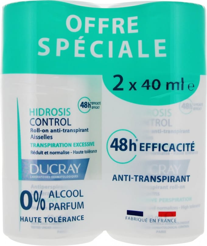 Ducray Hidrosis Control Roll-On Anti-transpirant Oksels Set van 2 x 40 ml