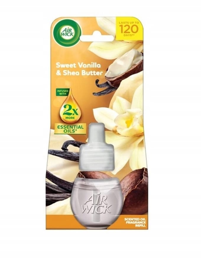 Airwick Essential Oils - Vanilla & Sheabutter - Elektrische - Luchtverfrisser - Navulling - 19 ml