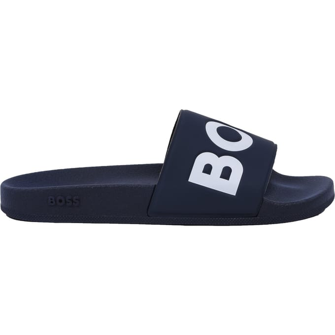 Hugo Boss heren BOSS slippers contrast logo blauw