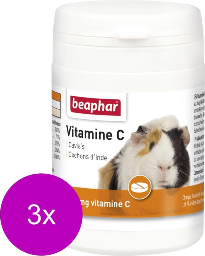 Beaphar Vitamine C Tabletten - Supplement - 3 x Sinaasappel 180 stuks