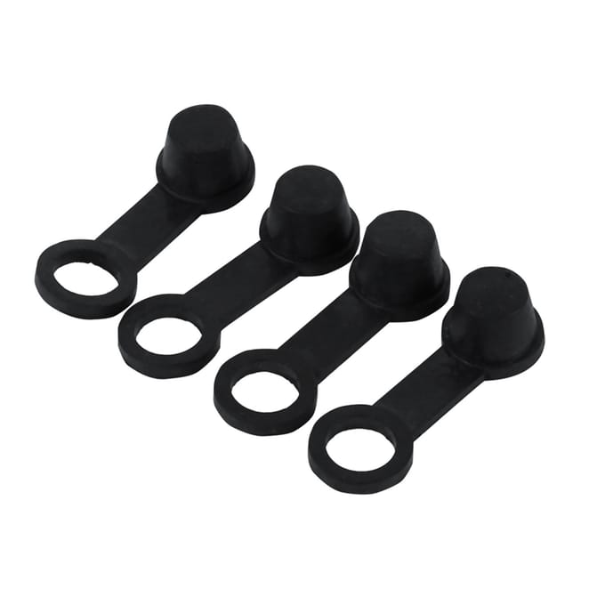4x Zwarte Rubberen Remontluchtingsnippel Vetkap Stofkap 8mm Motorfiets Motor wit