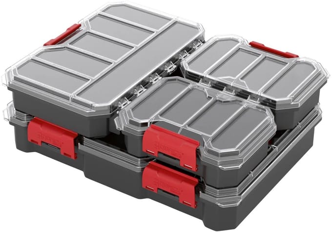 QBRICK SYSTEM Organizer Compact Set 1 B – 4-delig – Assortimentsdozen met vakverdeling – Zwart
