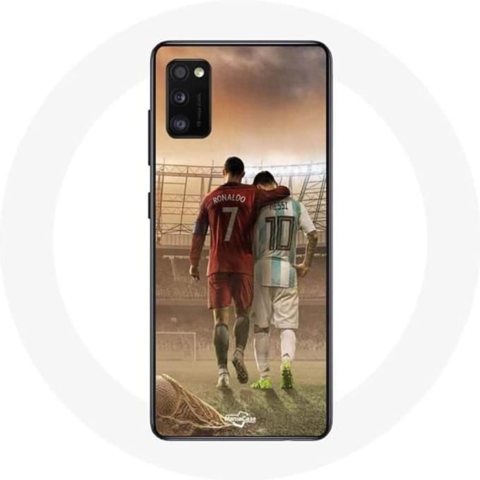 Coque - maniacase - Samsung Galaxy A41 - Noir - Souple - Cristiano Ronaldo Messi GOAT noir