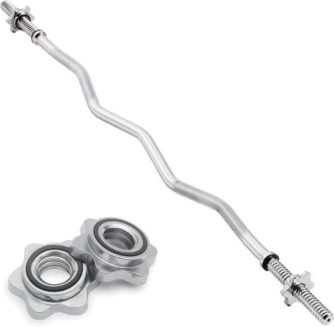 Ez halterstang 1.2m - ez-curl ontwerp - 120kg - incl. spinlocks