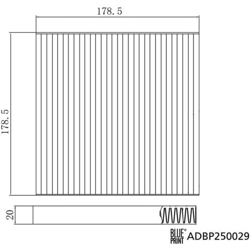 Cabinefilter BLUE PRINT ADBP250029
