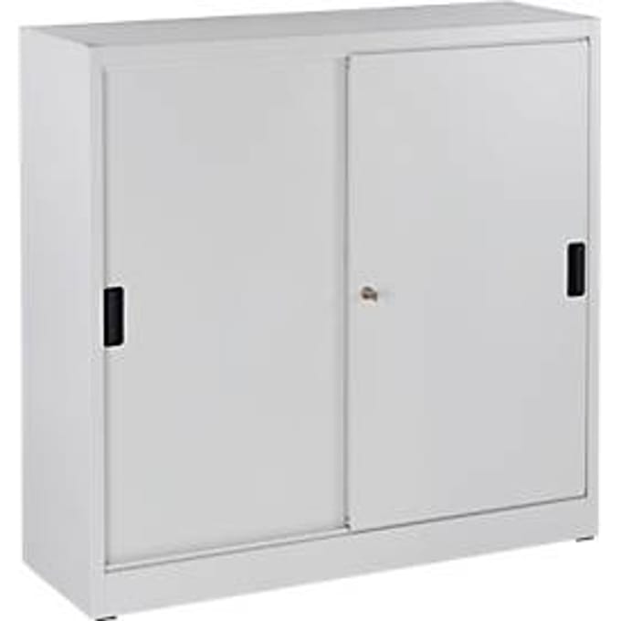 Kast, schuifdeuren, H 1150 x B 1200 x D 400 mm, lichtgrijs