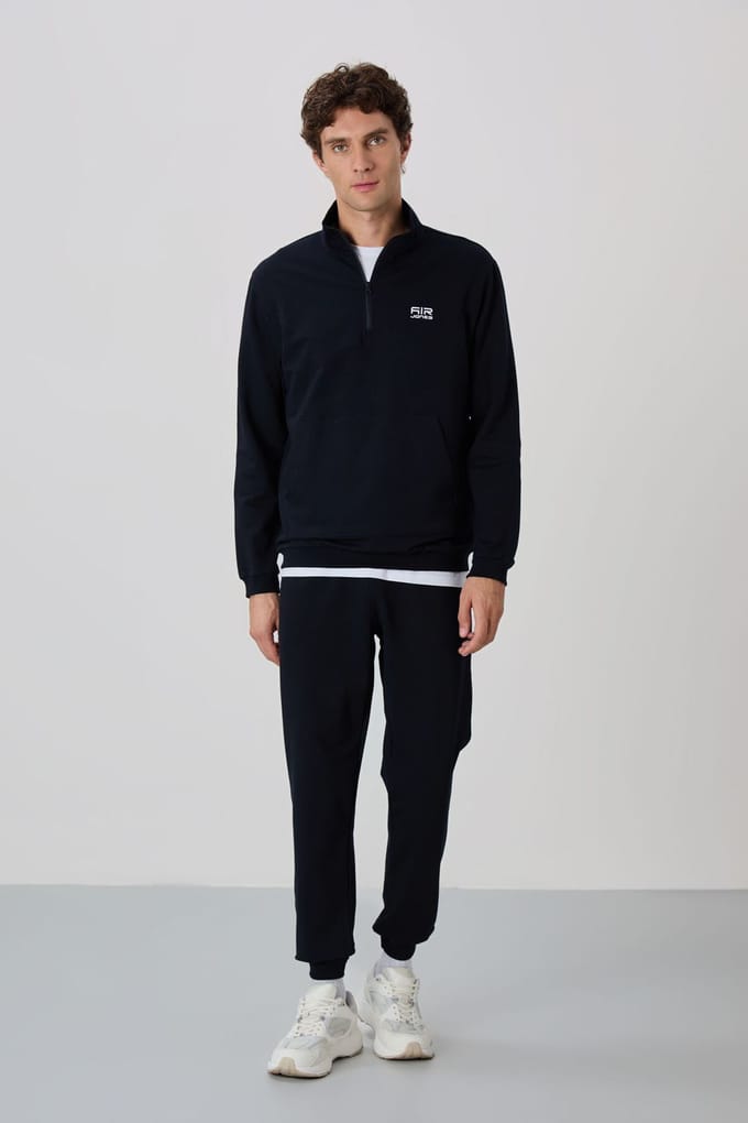 Heren Sweatshirt en Broek Set met Rits Voorkant