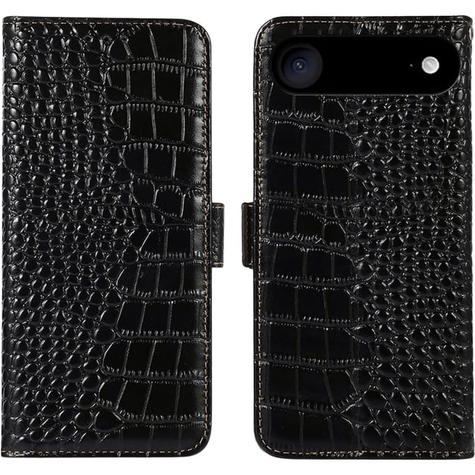 Mocaa Apple iPhone Air Croco Book Case Leer Zwart