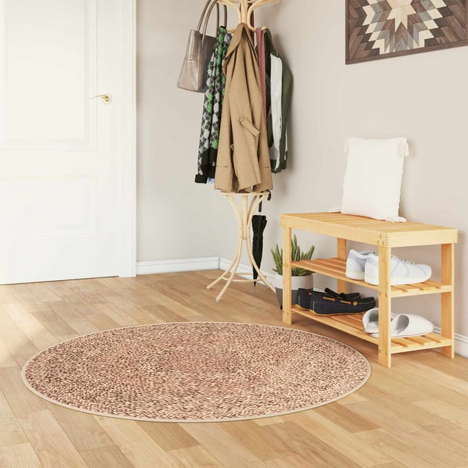 vidaXL - Tapijt - Runner - MARSA - Bruin - 120 - x - 120 - cm - Polyester - en - PVC