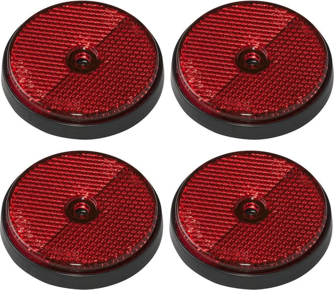 Pro Plus Reflector - set 4x - rood - schroefbevestiging - 60mm - rond