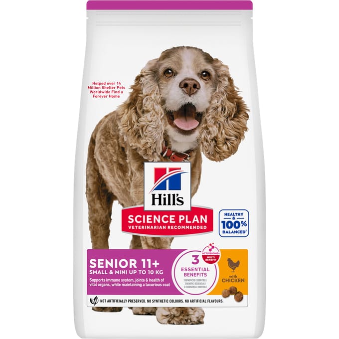 2x1,5kg Senior 11+ Small & Mini met Kip Hill's Science Plan Hondenvoer