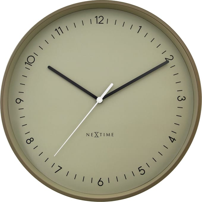 NeXtime Berlin L – Wandklok – 40 cm – Metaal – Khaki – Stil