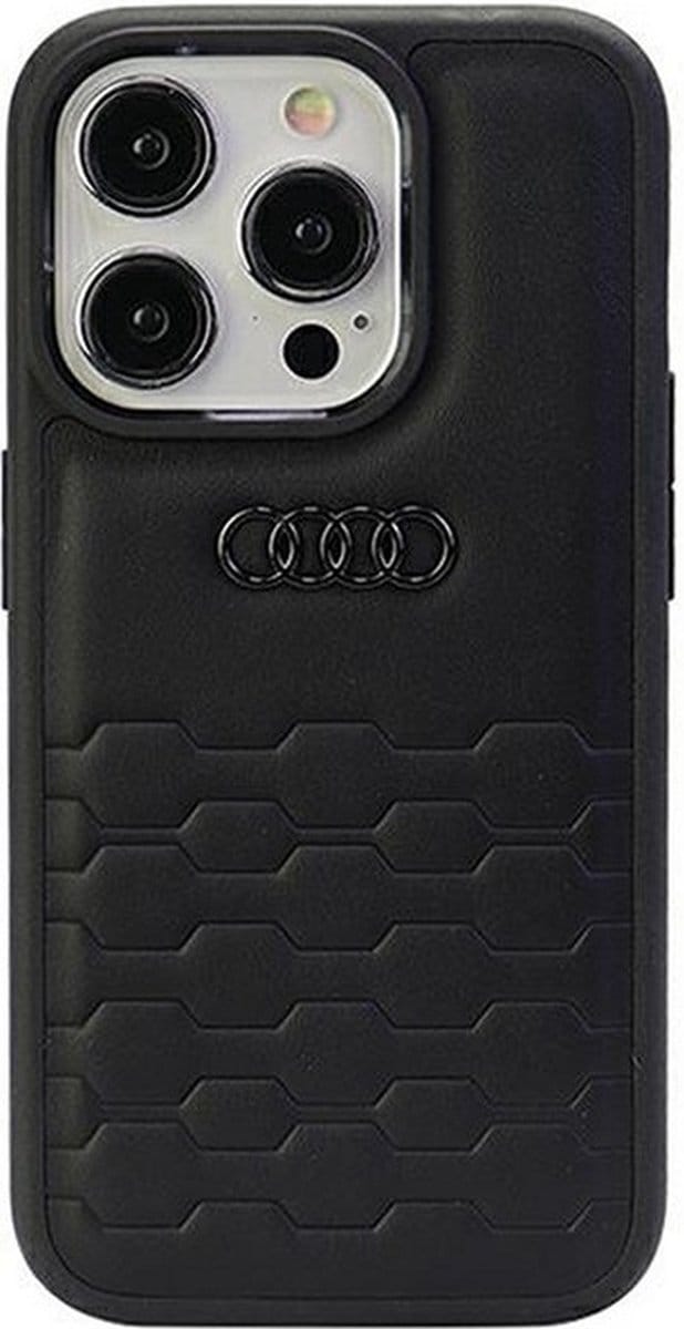 Audi GT Leather Back Case - Geschikt voor Apple iPhone 15 Pro Max (6.7") - Zwart