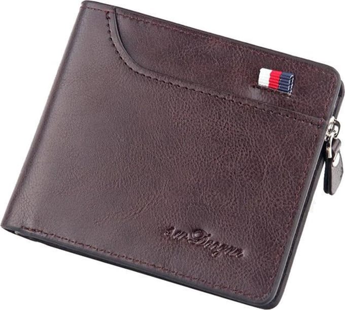 BAZORO® Portemonnee - Billfold - Heren - Kunstleer - Donkerbruin