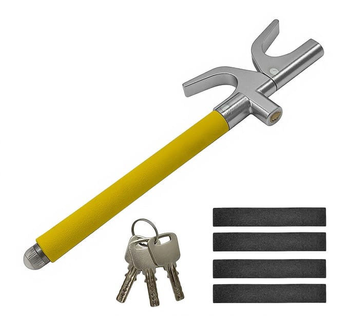 Stuurslot auto - verstelbaar - voor stuur tot 31 cm - geel