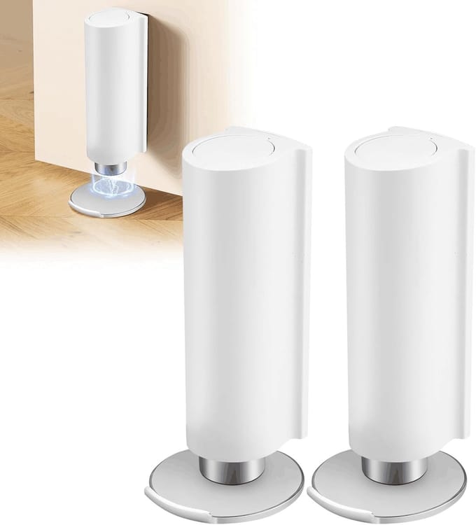 Magnetische Deurstoppers - Deurhouders - Deuren Open Houden - Zonder Boren - 2 Stuks - Wit
