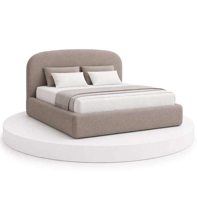 Japandi Bed Shira - 180x200 Compleet - Boxspring met opbergruimte - Taupe - BalBedden