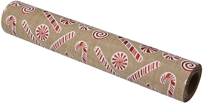 Clayre & Eef Tafelloper 28x275 cm Beige Rood Synthetisch Kerst