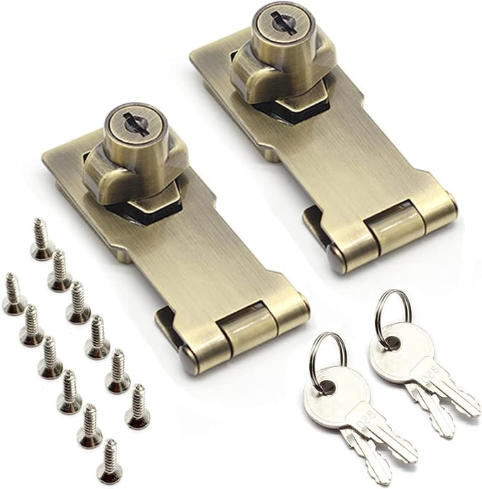 Robuuste Lockable Cabinet Lock met Padlock, Ideaal voor Beveiliging en Diefstalpreventie, 2 Stuks