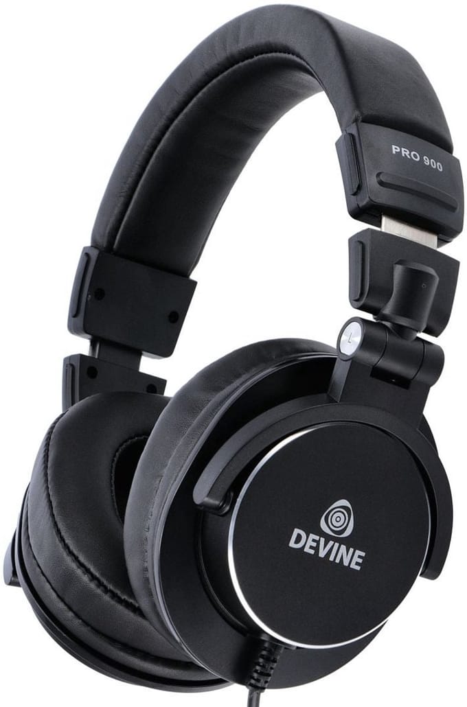 Studio Koptelefoon - incl. mini-jack adapter - Devine PRO 900 - Zwart