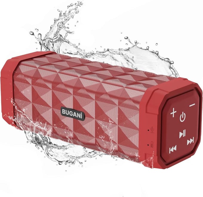Draagbare Bluetooth-luidspreker met 24-uurs speeltijd, IPX5 waterdicht, krachtige bas en USB-C voor binnen en buiten