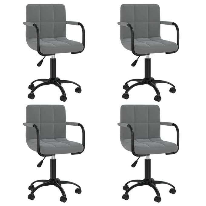 vidaXL Eetkamerstoelen draaibaar 4 st fluweel donkergrijs